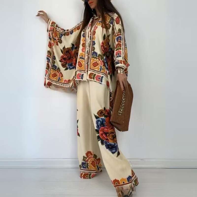 Winter Ethnic Fashion For Women - Etnik Vintage moda gevşek baskılı gömlek
