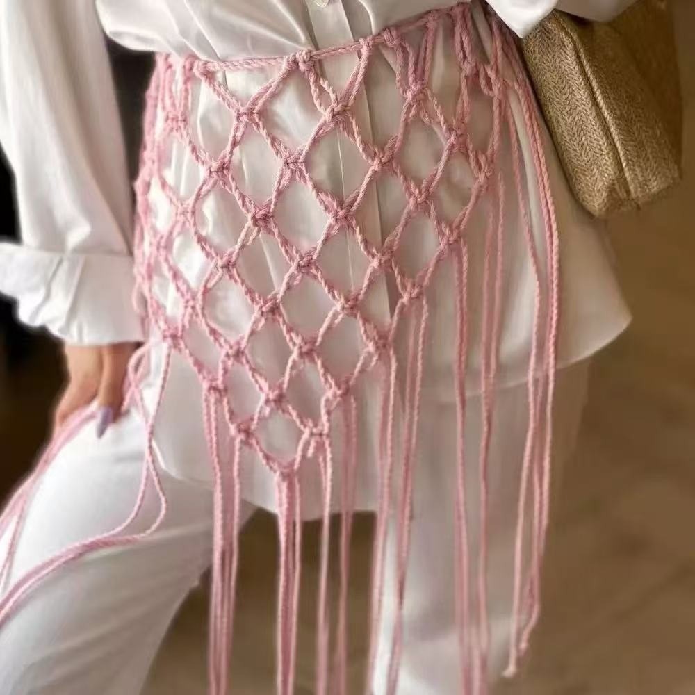 Ethnic Boho Fashion - Moda Bohemian Fileli Saçaklı Kemer Dekoratif