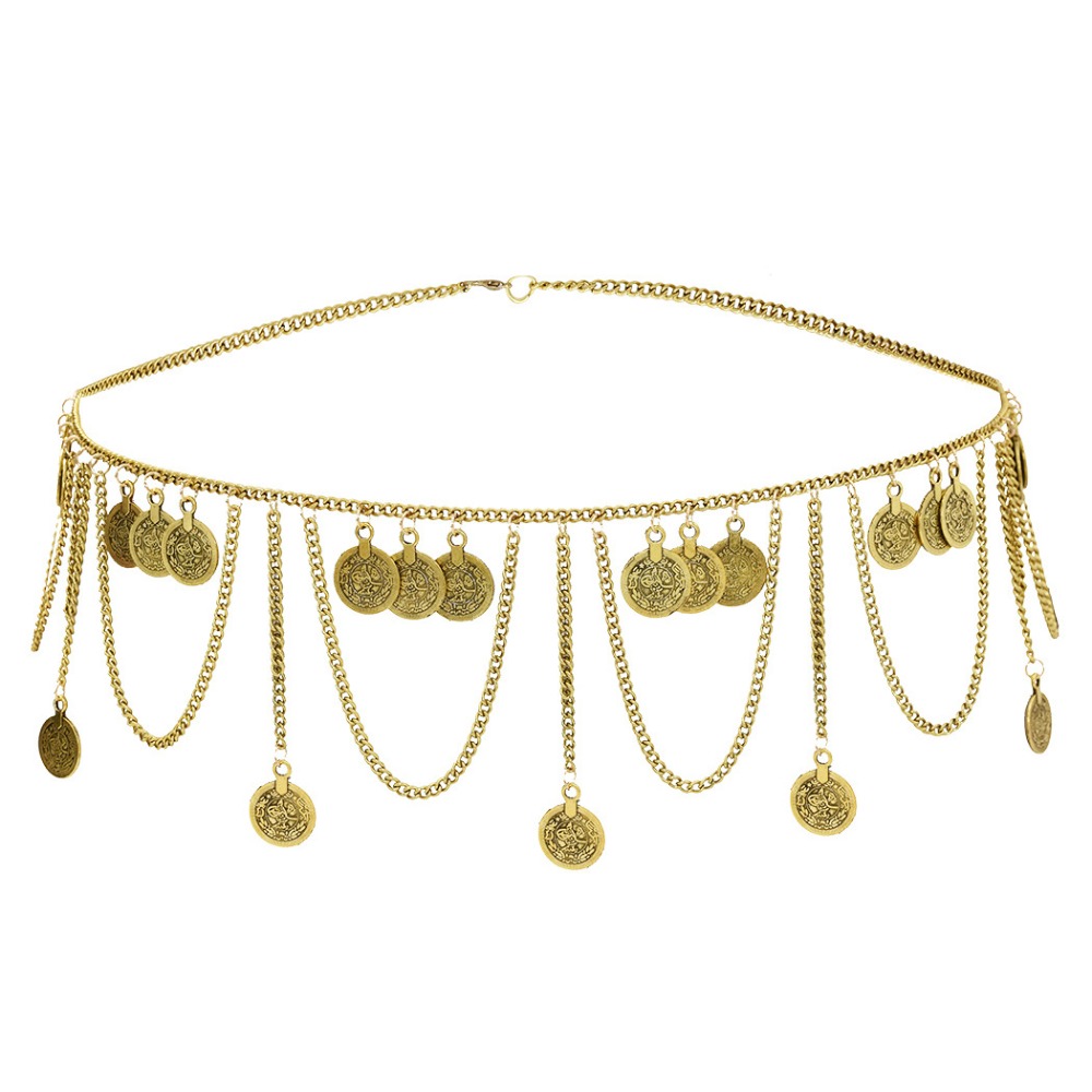 Ethnic Boho Fashion - Vintage Sikke Kolye Metal Vücut Zinciri