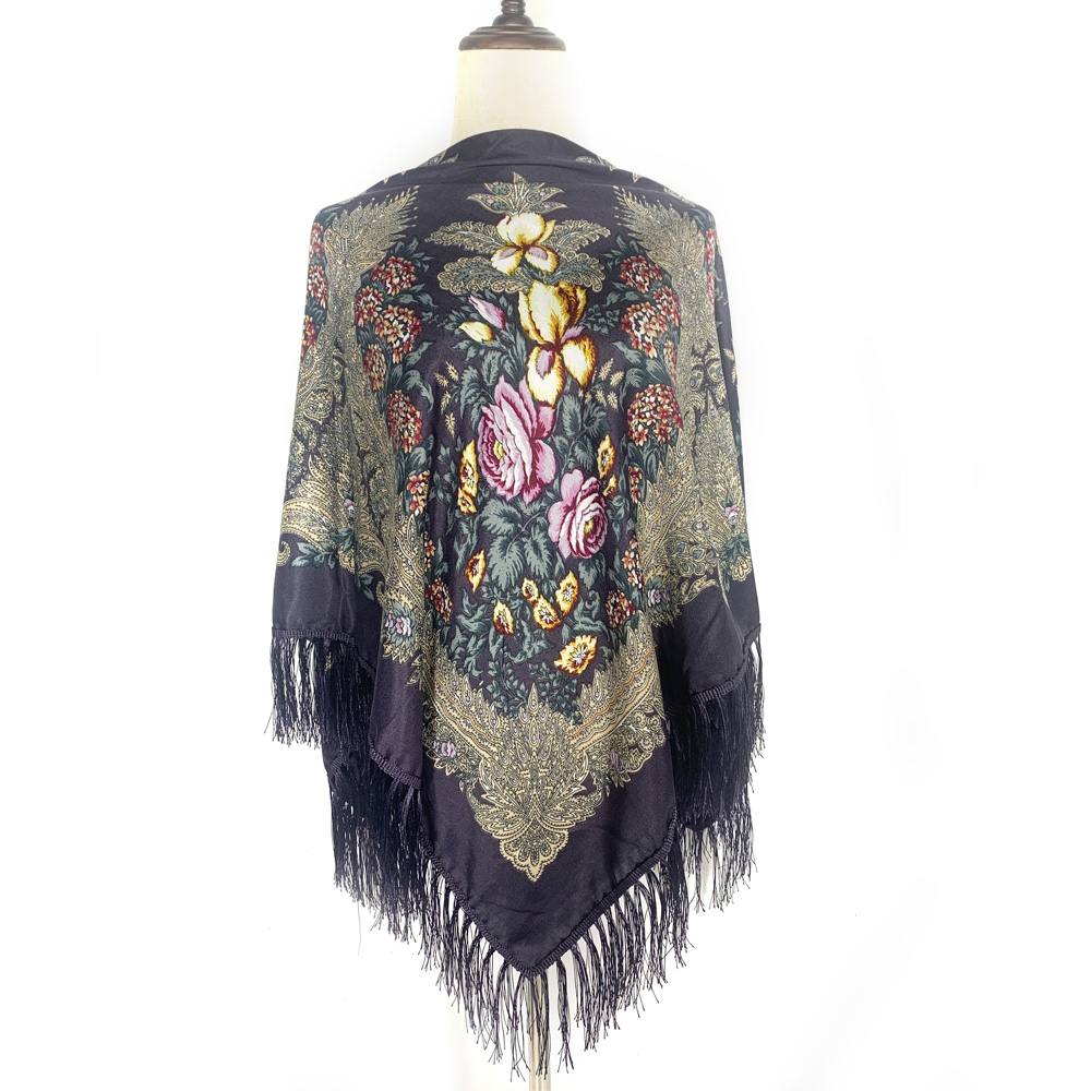 Winter Ethnic Fashion For Women - 130*130 cm Etnik Tarzı Rus Kare