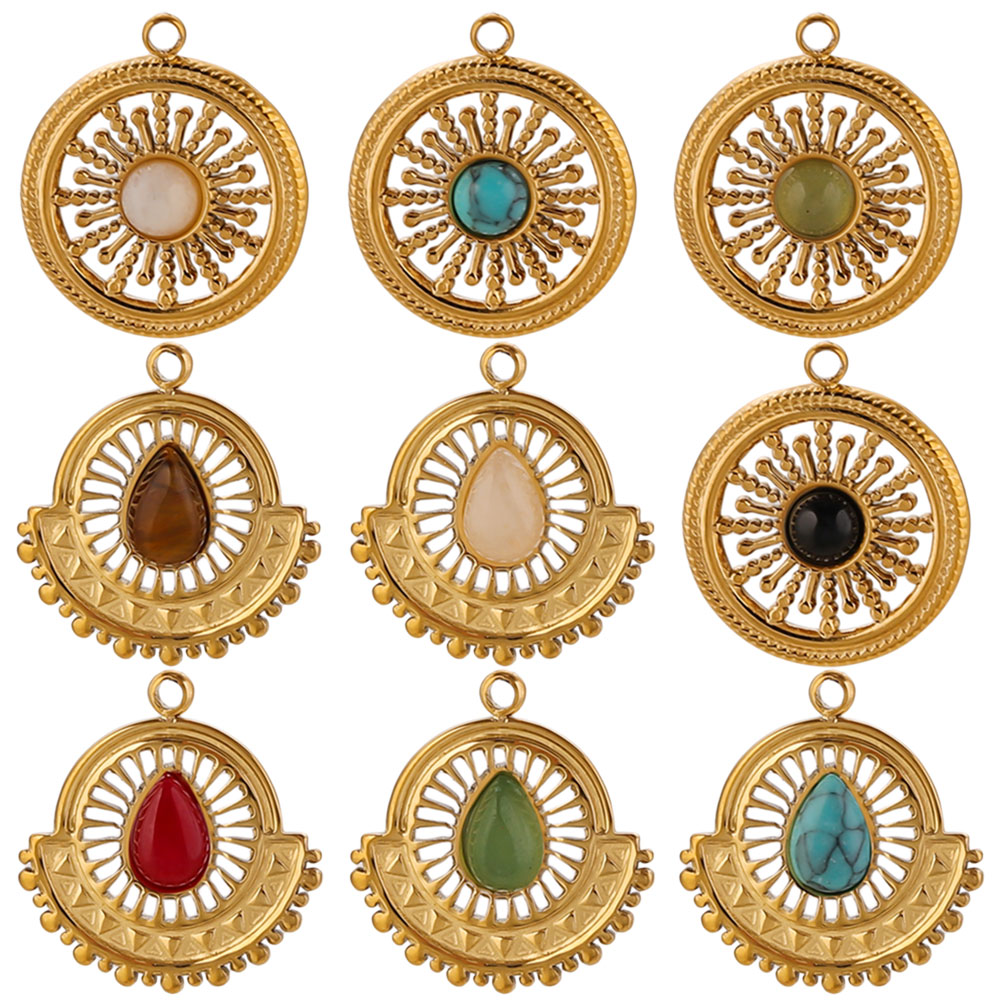 Ethnic Boho Fashion - 4 adet Paslanmaz Çelik Çiçek Yelpazesi