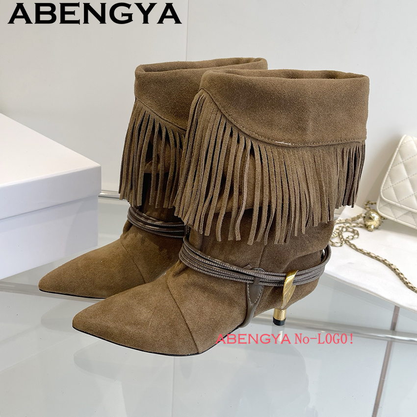 Süet Deri Kenar Püsküllü Tasar - Winter Ethnic Fashion For Women incelemesi ve fiyatı