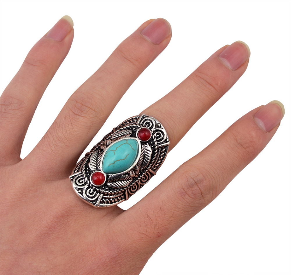 Boho Etnik Tibet Turkuaz Yüzük - Ethnic Fashion Pakistan incelemesi ve fiyatı