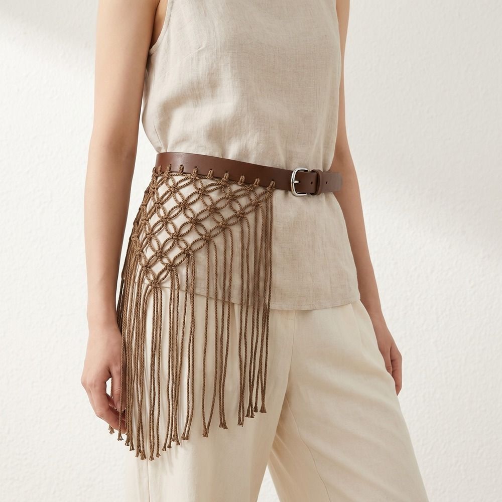 Günlük Y2K Püsküllü Dokuma Bel - Ethnic Boho Fashion incelemesi ve fiyatı